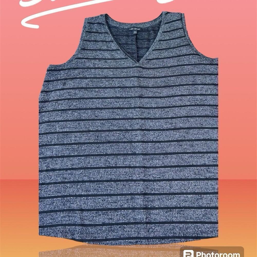 Lane Bryant sweater tank top, stripe black and silver women's size 18/20